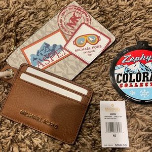 NWT Michael Kors Aspen Colorado Card Case Wristlet Set
